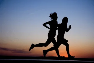 A couple running